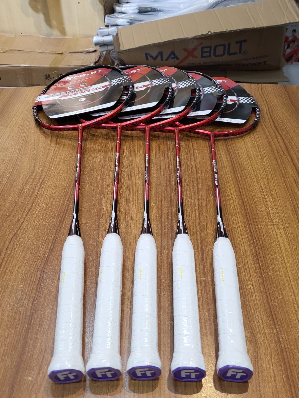 FELET TJ 1000 POWER RED BADMINTON RACKET (4U-G1) 82 GRAM| BEST BADMINTON RACKET IN BANGLADESH