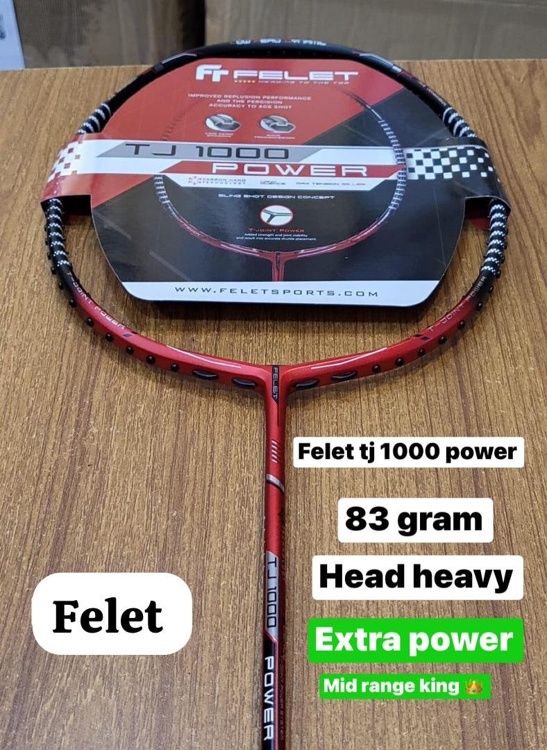 FELET TJ 1000 POWER RED BADMINTON RACKET (4U-G1) 82 GRAM| BEST BADMINTON RACKET IN BANGLADESH
