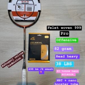 FELET WOVEN 999 PRO BLACK ORANGE BADMINTON RACKET (4U) BEST PRICE IN BANGLADESH |ASHUGANJ ONLINE BADMINTON