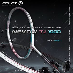 FELET NEVOW TJ 1000 PRO WHITE WOVEN BADMINTON RACKET (4U) ORIGINAL |BANGLADESH