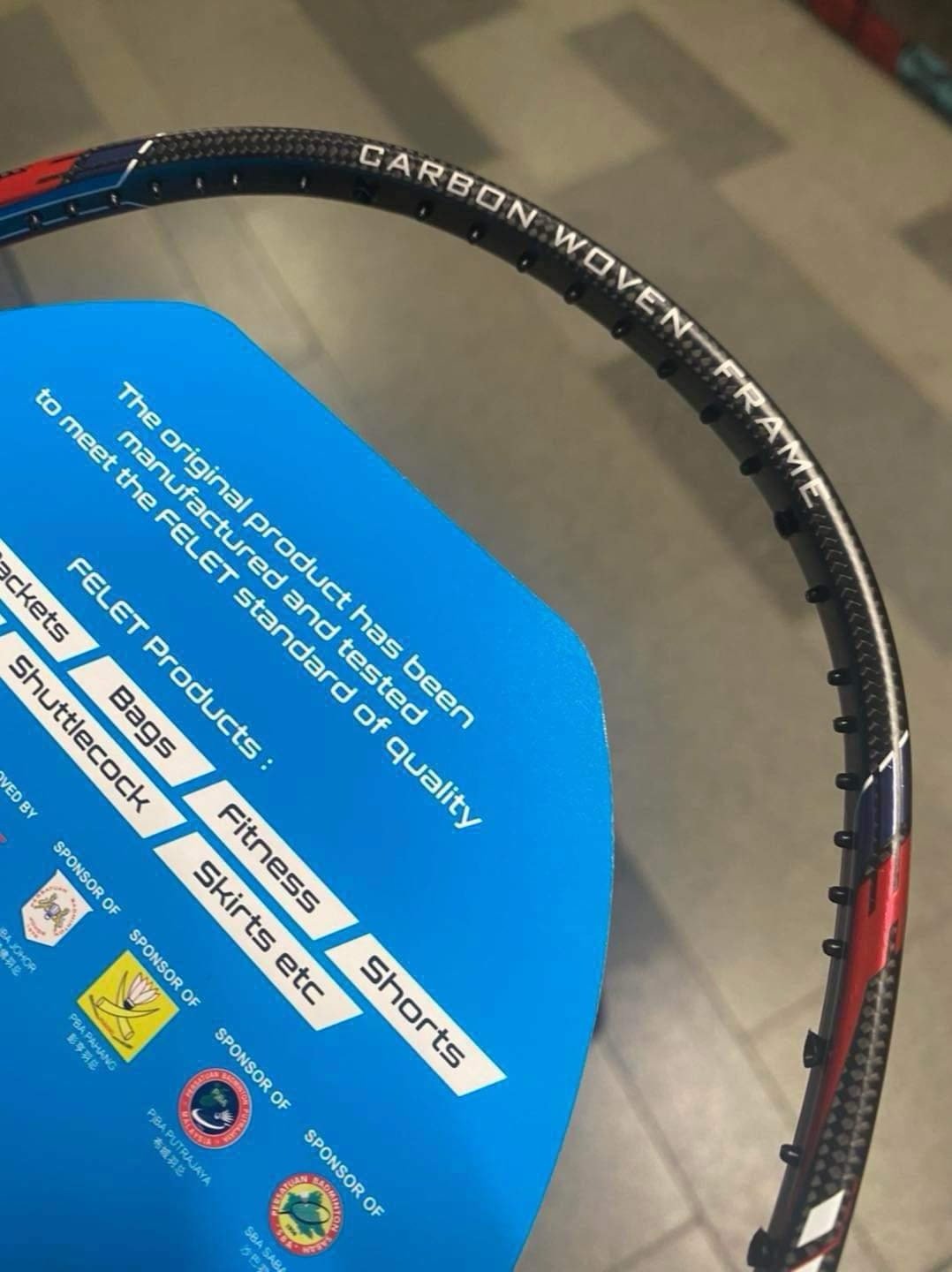 FELET CARBON WOVEN 18 BADMINTON RACQUET (100% ORIGINAL)