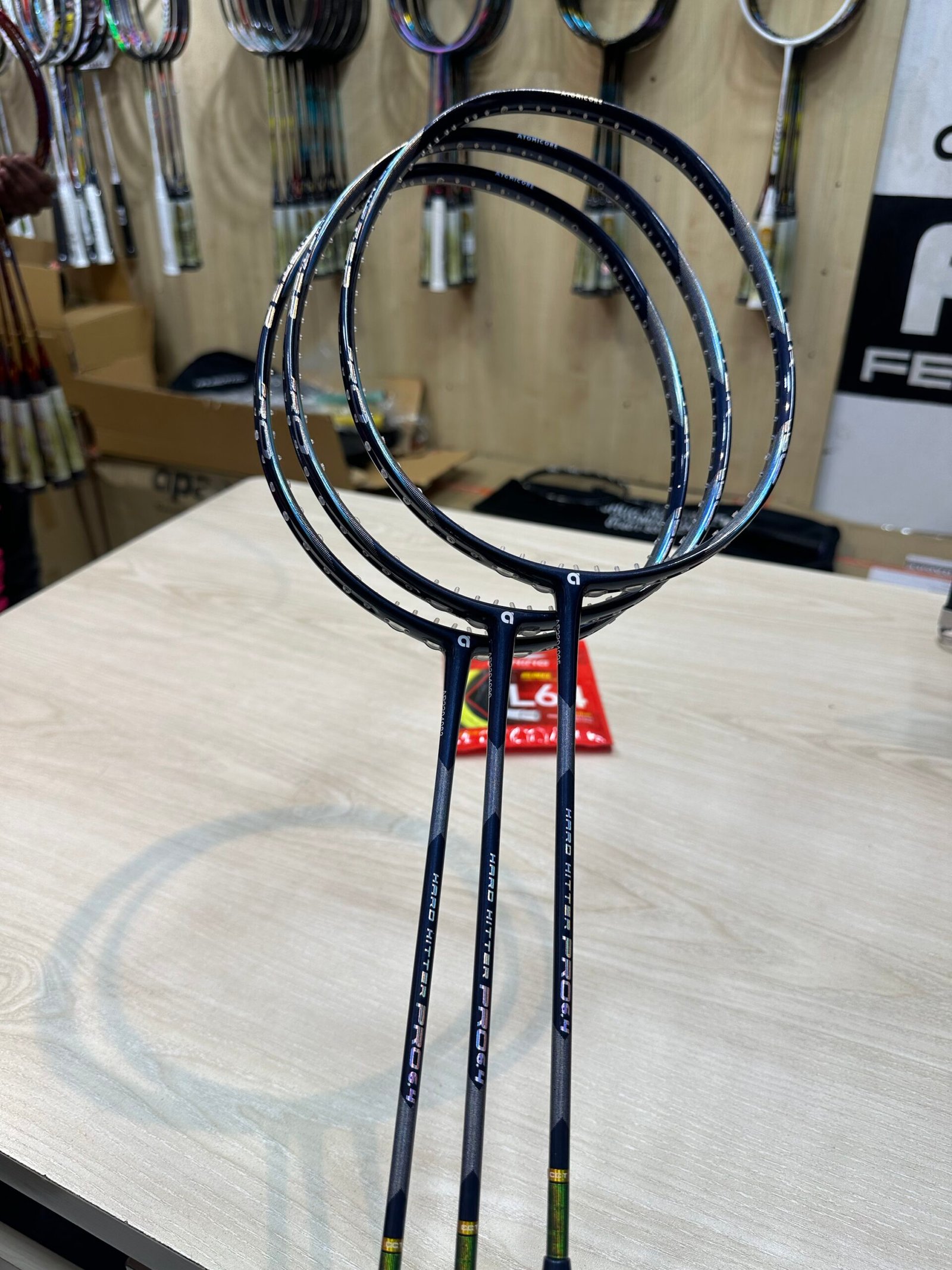 APACS HARD HITTER PRO 6.4 NAVY BLUE BADMINTON RACKET (4U) ORIGINAL