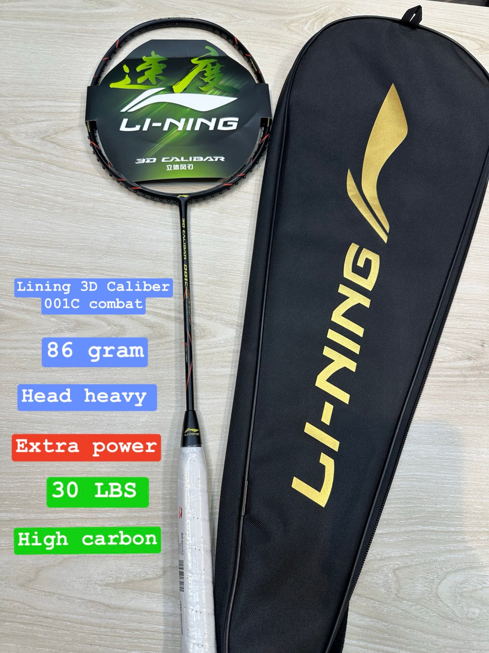 Li-Ning 3D Caliber 001c Badminton Racket. PROFESSIONAL